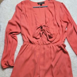 Coral Split Sleeve Romper